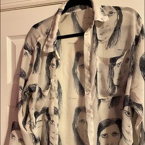 American apparel chiffon button down